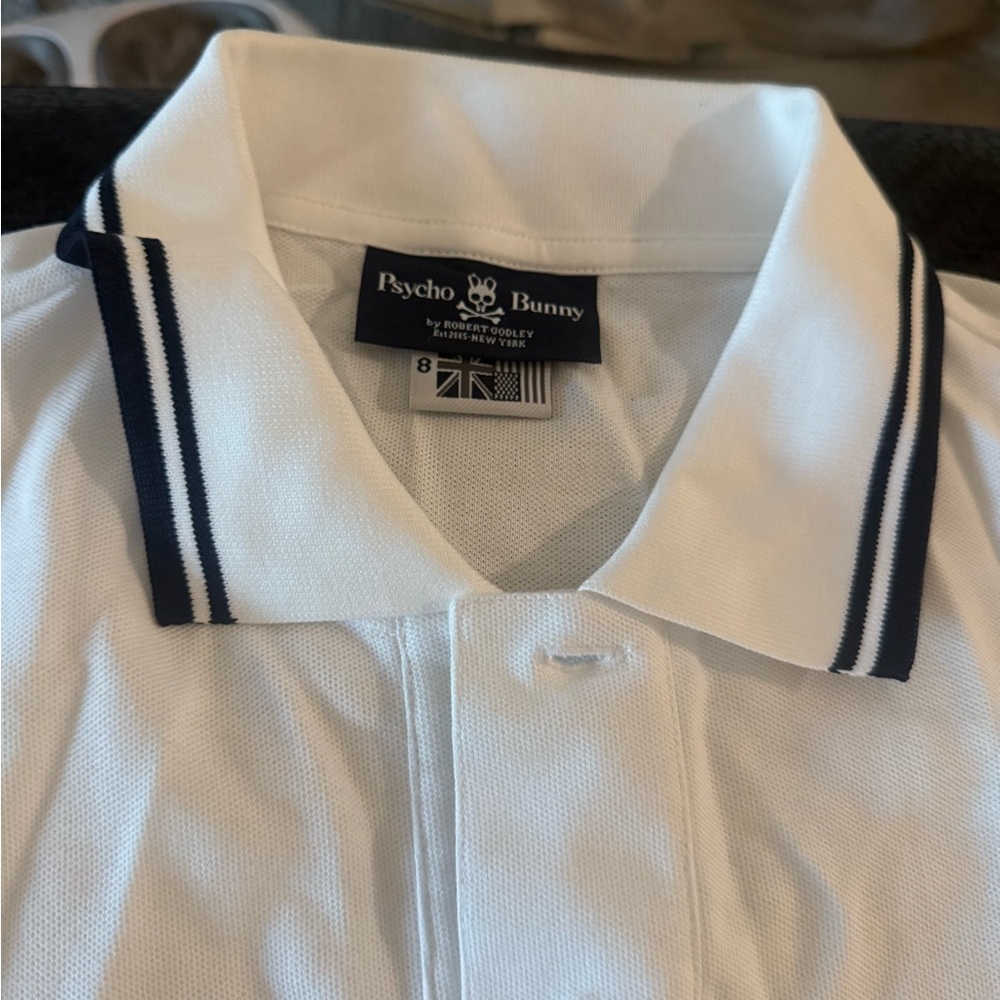 Psycho Bunny White Polo with Navy Trim